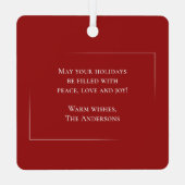 メリークリスマスモダンスタイルエレガント家族の写真 メタルオーナメント (裏面)