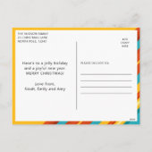 メリークリスマスモダンストライプフォトホリデー シーズンポストカード (裏面)