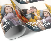 メリークリスマスモダンタイポグラフィヴィンテージ1枚 ラッピングペーパー (ロールコーナー)