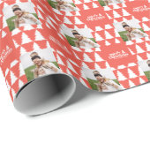 メリークリスマスモダンタイポグラフィヴィンテージ4写真 ラッピングペーパー (ロールコーナー)