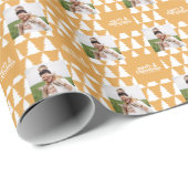 メリークリスマスモダンタイポグラフィヴィンテージ4写真 ラッピングペーパー (ロールコーナー)