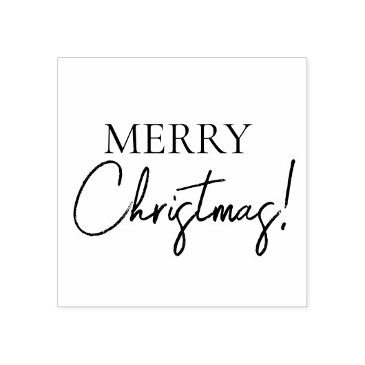 メリークリスマスモダンタイポグラフィ ラバースタンプ (インプリント)