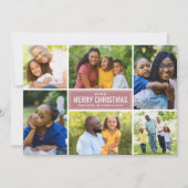 メリークリスマスモダンダスティバラ写真コラージュ シーズンカード (正面)