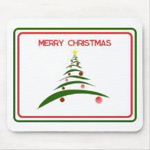 メリークリスマスモダンツリーのマウスパッド