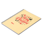 メリークリスマスモダンデザイン | 赤と白 ノートブック (左側)