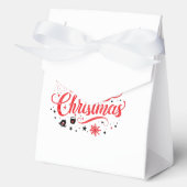 メリークリスマスモダンデザイン | 赤と白 フェイバーボックス (正面)