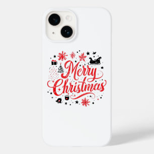 メリークリスマスモダンデザイン 赤と白 Case-Mate iPhone 14ケース