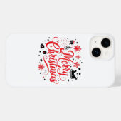 メリークリスマスモダンデザイン | 赤と白 Case-Mate iPhoneケース (裏面 (横))