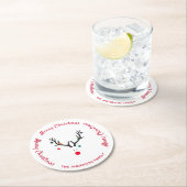 メリークリスマスモダントナおもしろいカイ白 ラウンドペーパーコースター (インサイチュ)