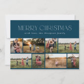 メリークリスマスモダンネイビーミニマルブルーの写真 シーズンカード (正面)