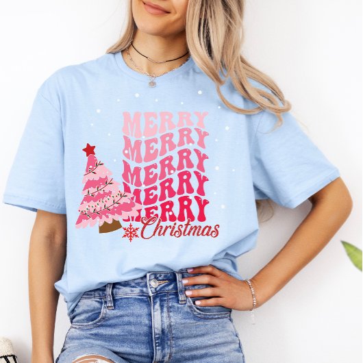 メリークリスマスモダンファミリー女子クリスマスおもしろいかわいい Tシャツ