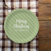 メリークリスマスモダンフェスティバルグリーンミニマリスト ペーパープレート