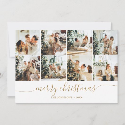 メリークリスマスモダンフォトコラージホリデーカード シーズンカード (正面)