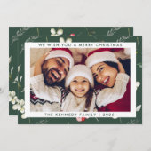 メリークリスマスモダンフォトミニマルホリデーカード シーズンカード (正面/裏面)