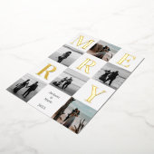 メリークリスマスモダンフォト数々のデザイン 箔シーズンカード (回転した状態)