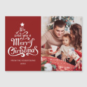 メリークリスマスモダンフォト磁気ホリデーカード (正面)
