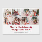 メリークリスマスモダンフォト磁気ホリデーカード (正面)