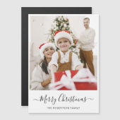 メリークリスマスモダンフォト磁気ホリデーカード (正面/裏面)