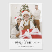メリークリスマスモダンフォト磁気ホリデーカード (正面)