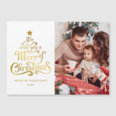 メリークリスマスモダンフォト磁気ホリデーカード (正面)