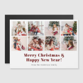 メリークリスマスモダンフォト磁気ホリデーカード (正面/裏面)