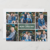 メリークリスマスモダンフォレストグリーンフォトコラージュ シーズンカード (正面)
