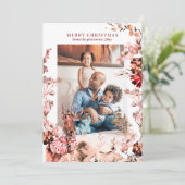 メリークリスマスモダンフローラとトナカイ写真 シーズンカード (スタンド正面)