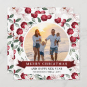 メリークリスマスモダンフローラフォトホリデー (正面/裏面)