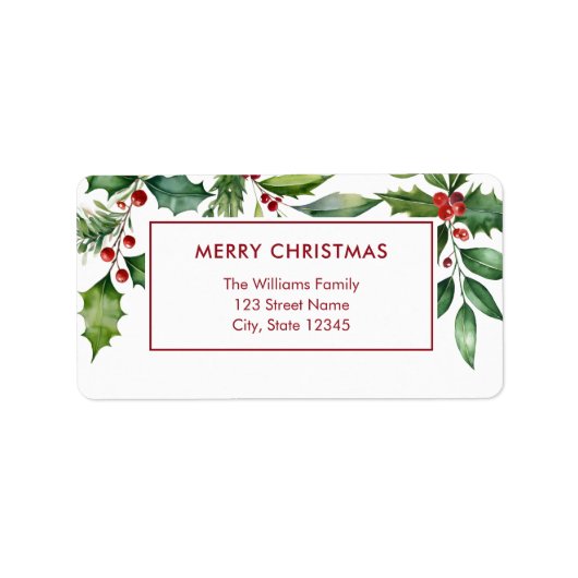 メリークリスマスモダンフローラ差出人住所 ラベル (正面)