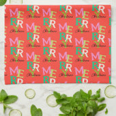 メリークリスマスモダンブライトホリデー キッチンタオル (折り畳み)