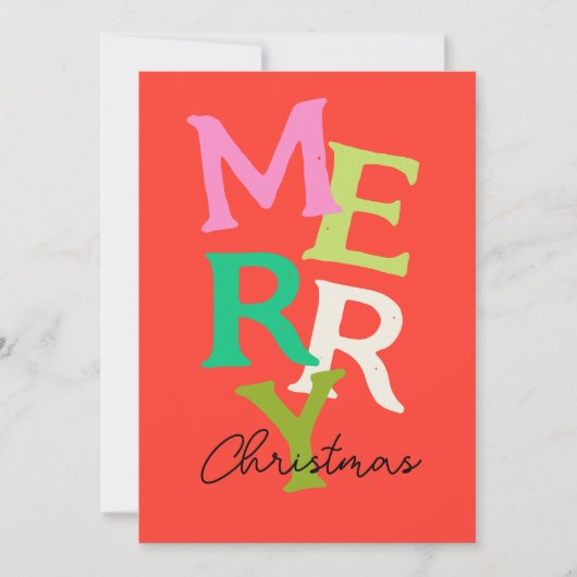 メリークリスマスモダンブライトホリデー シーズンカード (正面)