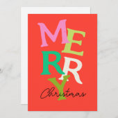 メリークリスマスモダンブライトホリデー シーズンカード (正面/裏面)