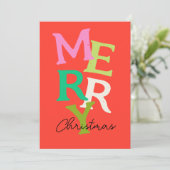 メリークリスマスモダンブライトホリデー シーズンカード (スタンド正面)