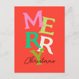 メリークリスマスモダンブライトホリデー シーズンポストカード