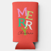 メリークリスマスモダンブライトホリデー スリム缶クーラー (裏面)