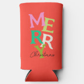 メリークリスマスモダンブライトホリデー スリム缶クーラー (正面)