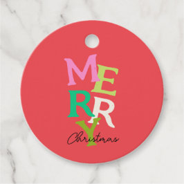 メリークリスマスモダンブライトホリデー フェイバータグ