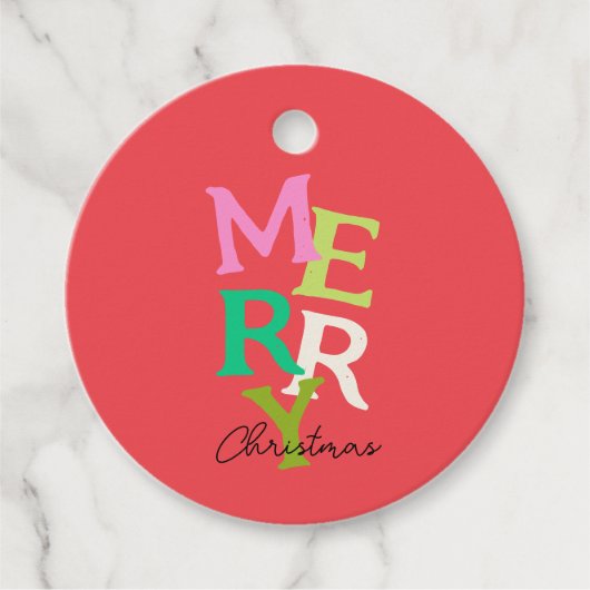 メリークリスマスモダンブライトホリデー フェイバータグ (正面)