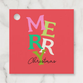 メリークリスマスモダンブライトホリデー フェイバータグ