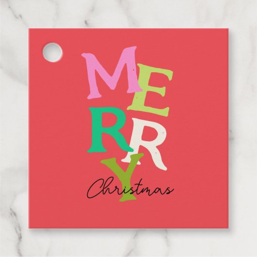 メリークリスマスモダンブライトホリデー フェイバータグ (正面)