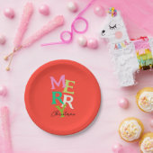 メリークリスマスモダンブライトホリデー ペーパープレート (パーティー)