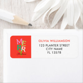 メリークリスマスモダンブライトホリデー ラベル