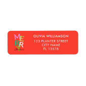 メリークリスマスモダンブライトホリデー ラベル (正面)