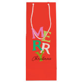 メリークリスマスモダンブライトホリデー ワインギフトバッグ (裏面)