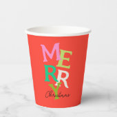メリークリスマスモダンブライトホリデー 紙コップ (正面)