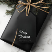 「メリークリスマスモダンブラックパーソナライズされたネーム ギフトタグ