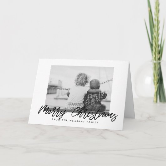 メリークリスマスモダンブラックフォント シーズンカード (正面)