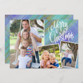 メリークリスマスモダンブループレイド3枚の写真 (正面/裏面)