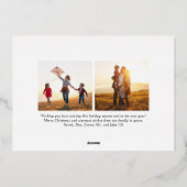 メリークリスマスモダンブロンズ金ゴールドのスクリプト写真 箔シーズンカード (裏面)