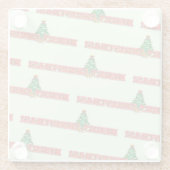 メリークリスマスモダンプレゼント ガラスコースター (裏面)